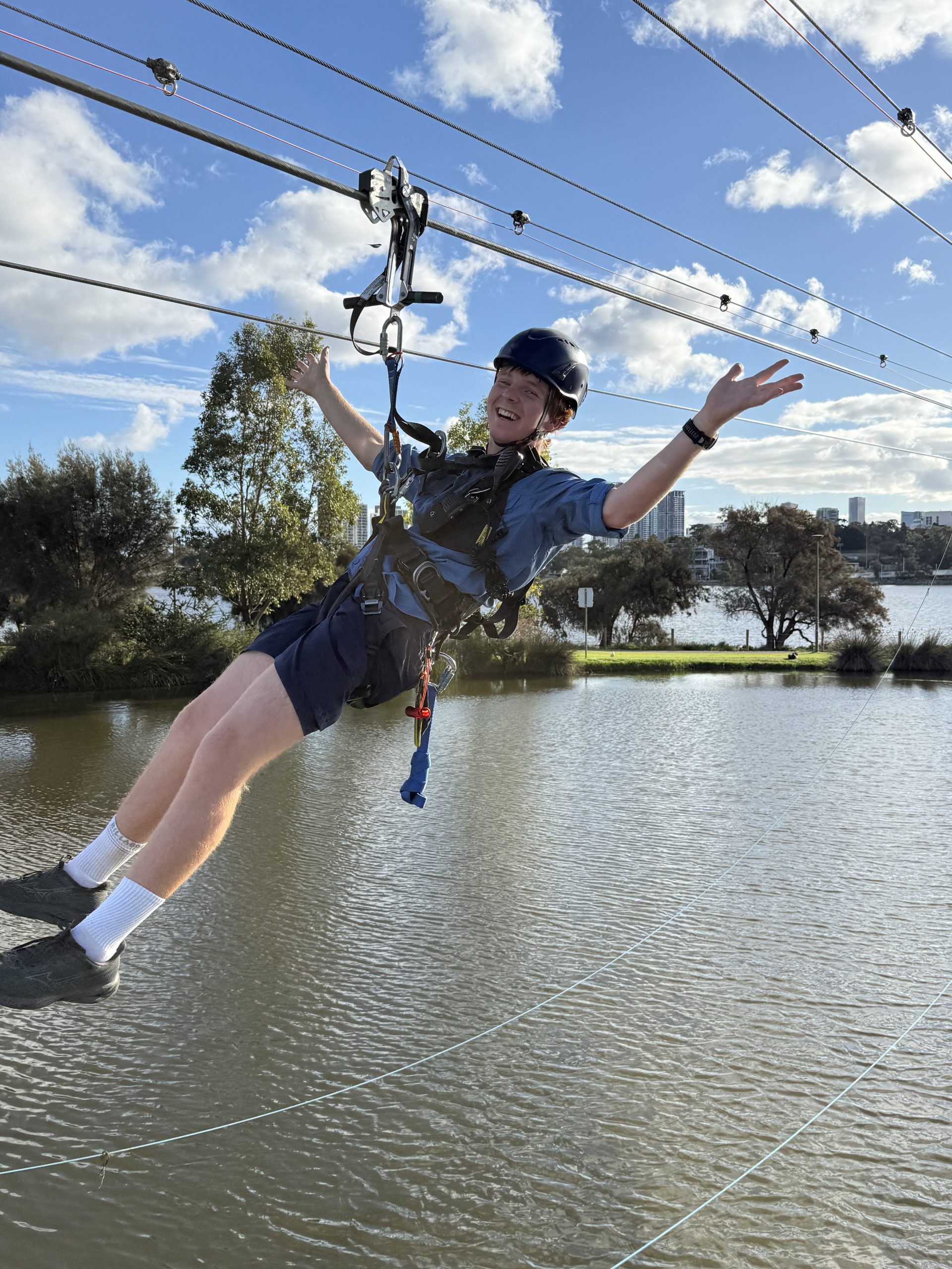 Adventure team member helping guests enjoy Perth’s best zipline and bridge climb experience